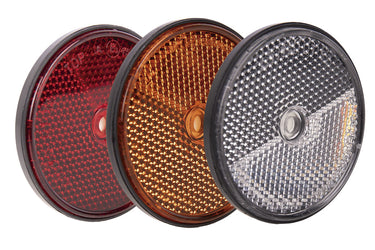 Cofan – Catadióptricos Redondos Adhesivos Homologados Ø60 mm | Colores Rojo, Ámbar y Blanco